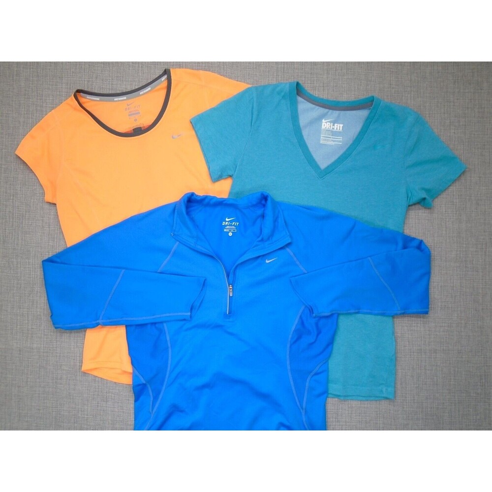 Nike Running Shirt Set Women's Medium Dri-Fit Athletic T-Shirts Bundle